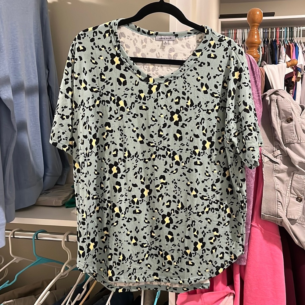 White Birch print top medium